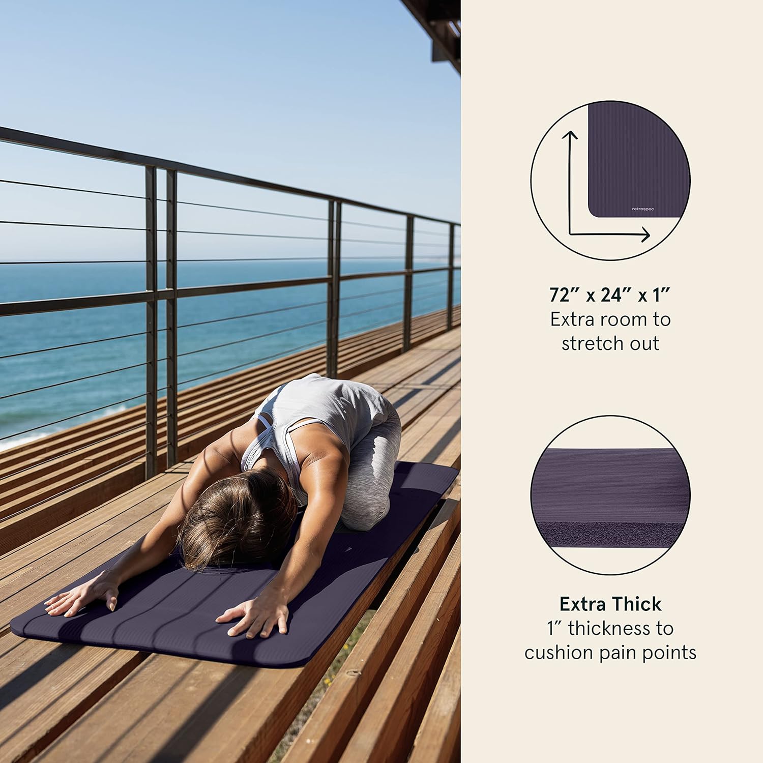Yoga Mat, Non Slip Exercise Mat, Exercise Mat, Play Mat -1 Yoga Mat, Non Slip Exercise Mat, Exercise Mat, Play Mat -1